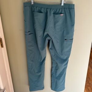 Women's FIGS Scrub Pants Yola Skinny Large Petite Tech Collection Teal Blue